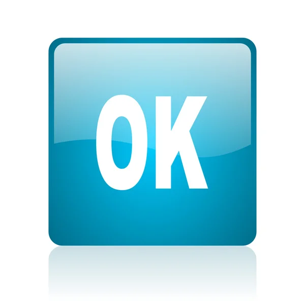 Ok blue square web glossy icon — Stock Photo, Image