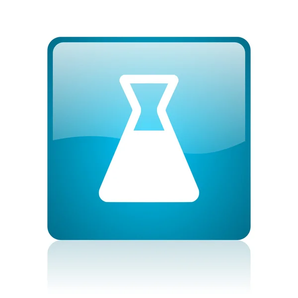 Chemistry blue square web glossy icon — Stock Photo, Image