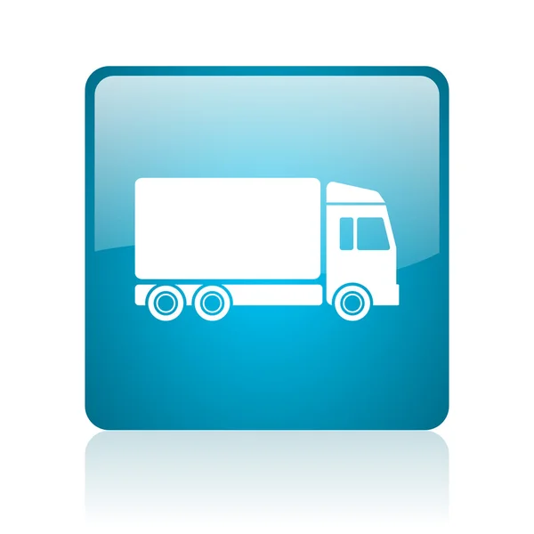 Delivery blue square web glossy icon — Stock Photo, Image