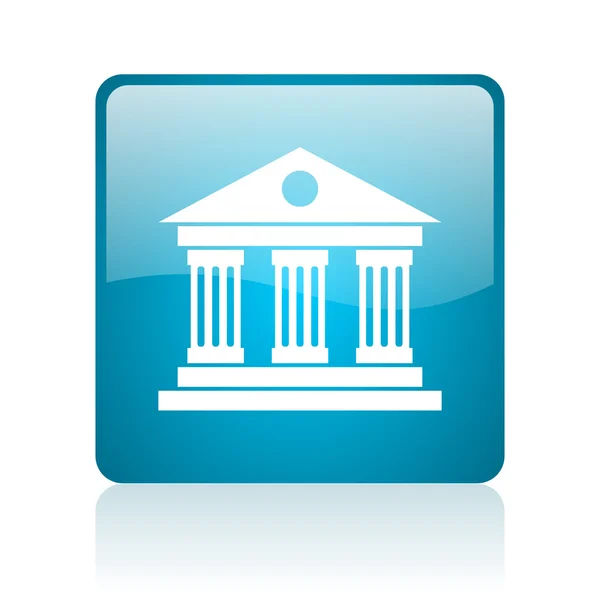 Museum blue square web glossy icon — Stock Photo, Image