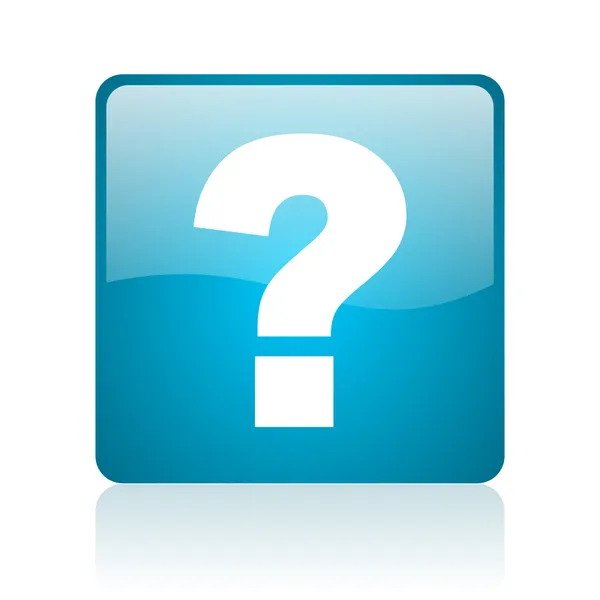 Question mark blue square web glossy icon — Stock Photo, Image