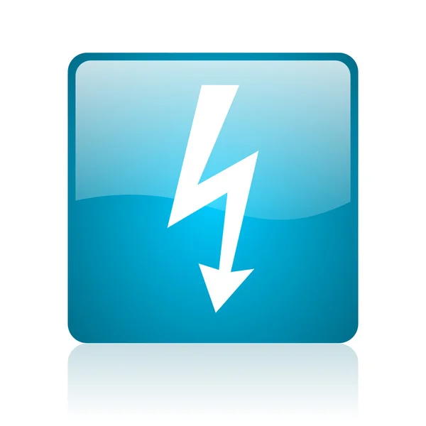Lightning blå torget web blanka ikonen — Stockfoto