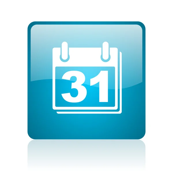 Calendario blu quadrato web icona lucida — Foto Stock