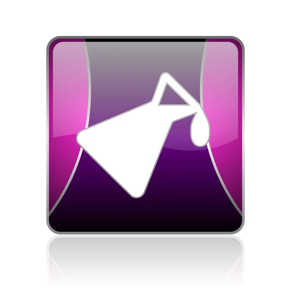 Chemistry violet square web glossy icon — Stock Photo, Image