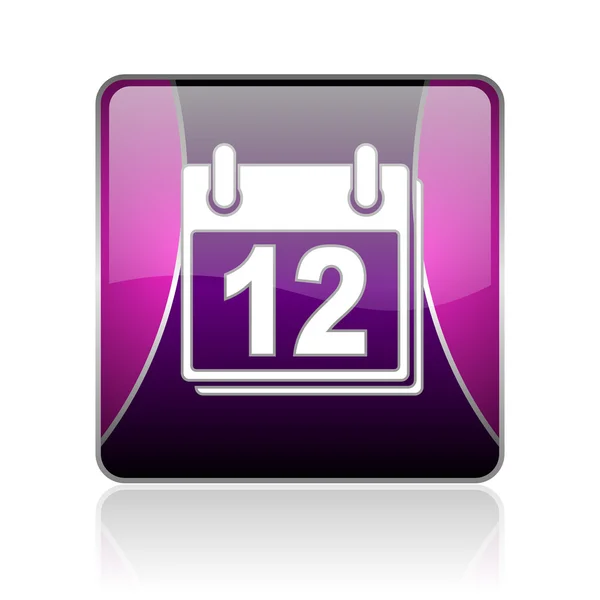Planer violett quadratisch Web Hochglanz-Symbol — Stockfoto
