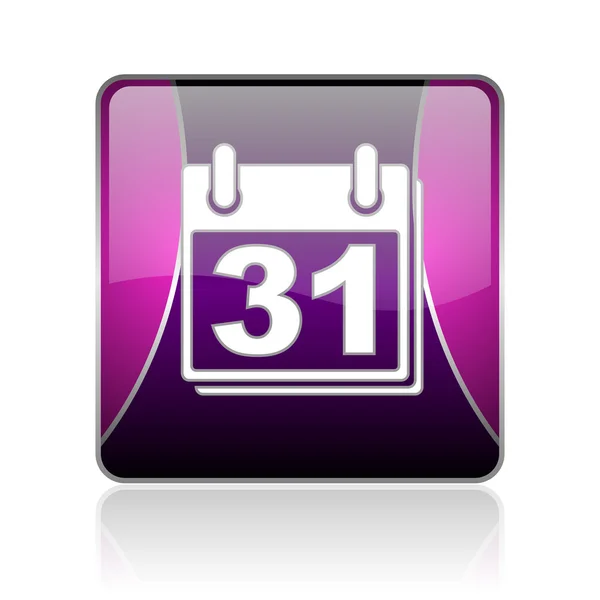 Calendar violet square web glossy icon — Stock Photo, Image