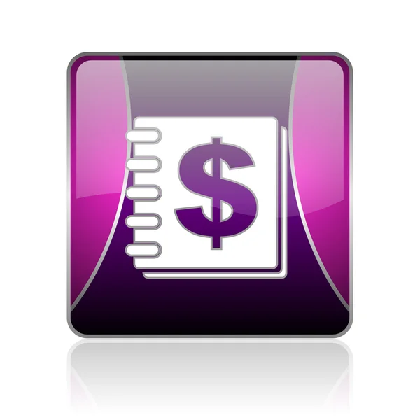 Geld violet vierkante web glanzende pictogram — Stockfoto
