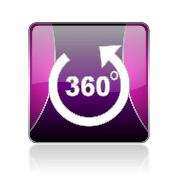 Panorama violet vierkante web glanzende pictogram — Stockfoto