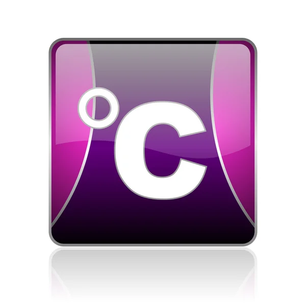 Celsius violeta cuadrado web icono brillante — Foto de Stock