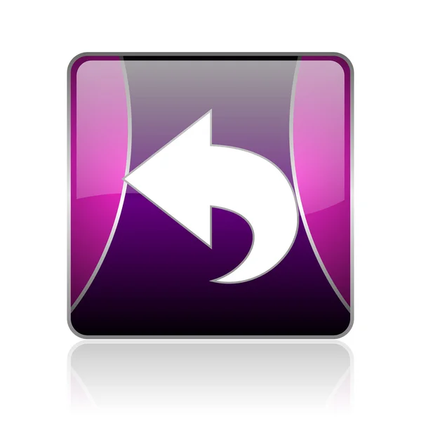 Dos violet carré web brillant icône — Photo