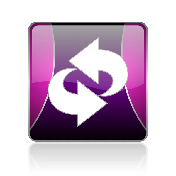 Obracanie web kwadrat fioletowy ikona — Zdjęcie stockowe