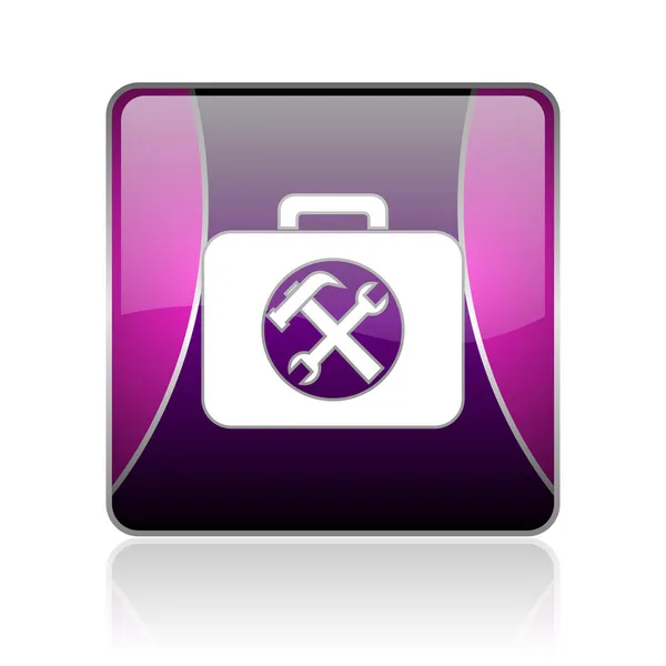 Kit de herramientas violeta cuadrado web brillante icono — Foto de Stock
