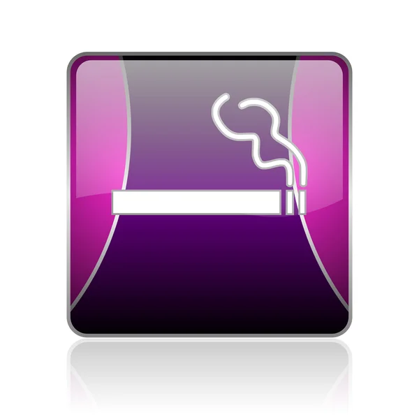 Курение фиолетовый квадратный глянцевый значок — стоковое фото