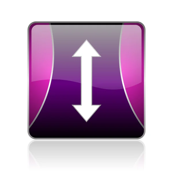 Flèches violet carré web icône brillante — Photo