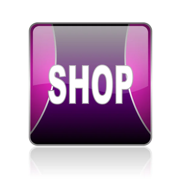 Geschäft violett quadratisch Web Hochglanz-Symbol — Stockfoto