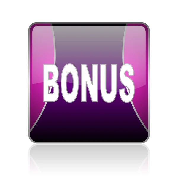 Bonus violet square web glossy icon — Stock Photo, Image