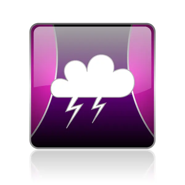 Прогноз погоди фіолетовий квадратний веб глянсовий значок — стокове фото