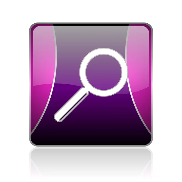 Buscar violeta cuadrado web brillante icono — Foto de Stock