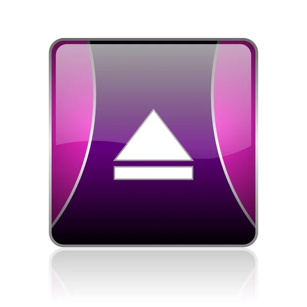 Eject violet square web glossy icon — Stock Photo, Image