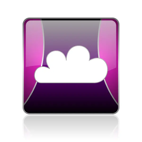 Předpověď počasí fialový čtvereček web lesklý ikona — Stock fotografie