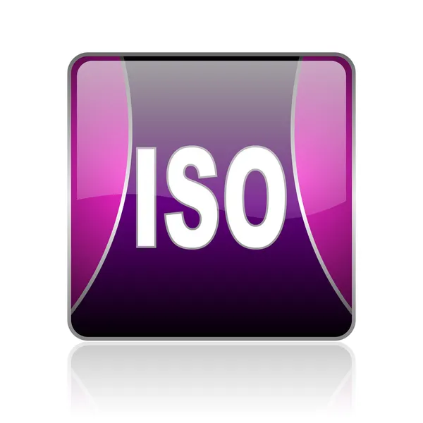 ISO web kwadrat fioletowy ikona — Zdjęcie stockowe