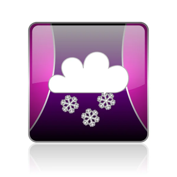 Weather forecast violet square web glossy icon — Stock Photo, Image