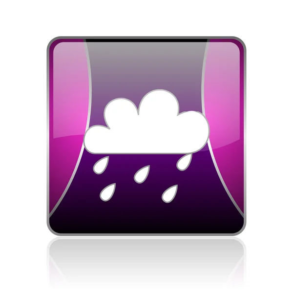 Předpověď počasí fialový čtvereček web lesklý ikona — Stock fotografie