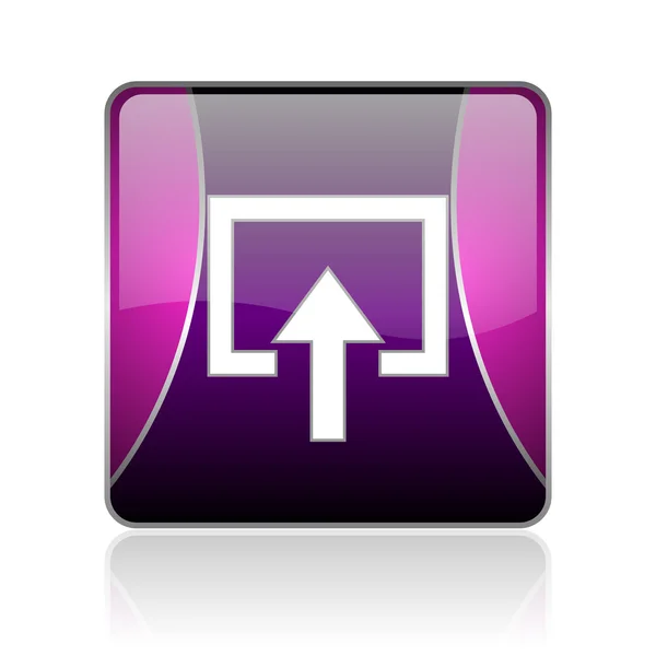 Zadejte fialový čtvereček web lesklý ikony — Stock fotografie