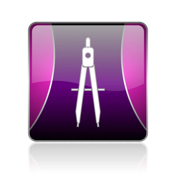 E-learning violet square web glossy icon — Stock Photo, Image