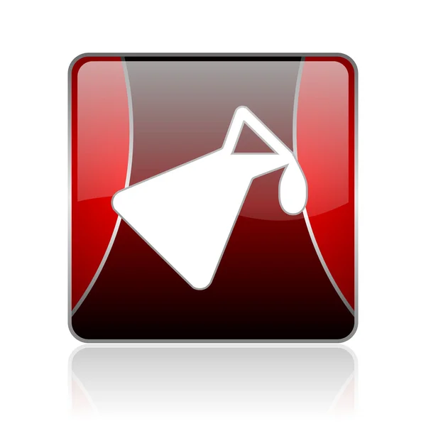 Chimica rosso quadrato web icona lucida — Foto Stock