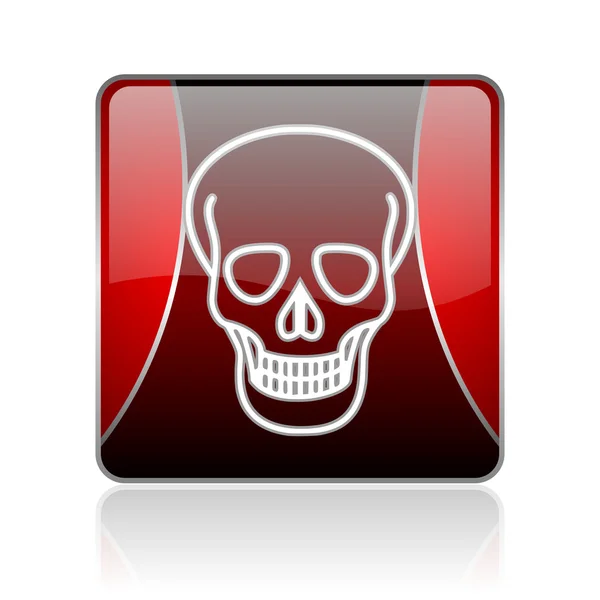 두개골 붉은 광장 웹 광택 아이콘 — 스톡 사진