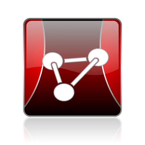 Chemistry red square web glossy icon — Stock Photo, Image