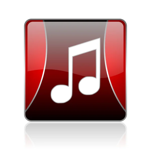 Música vermelho quadrado web ícone brilhante — Fotografia de Stock