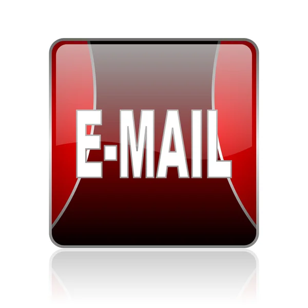 Mail rotes quadratisches Web-Hochglanz-Symbol — Stockfoto