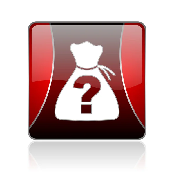 Riddle red square web glossy icon — Stock Photo, Image