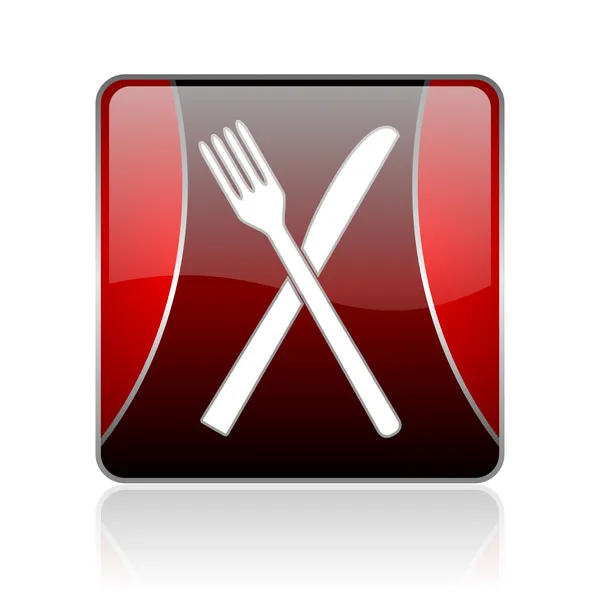 Food red square web glossy icon — Stok fotoğraf