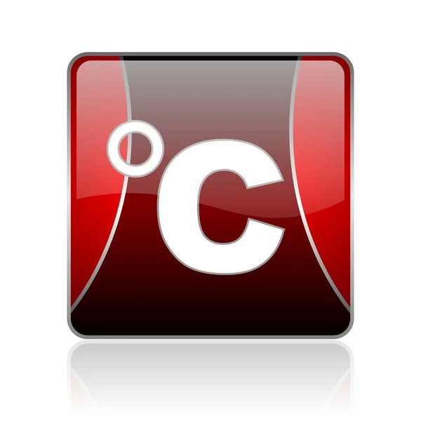 Celsius red square web glossy icon — Stockfoto