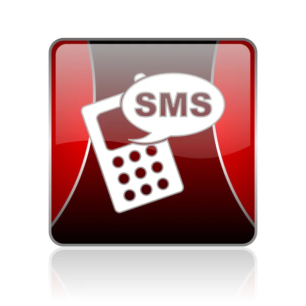 Sms red cuadrada web brillante icono —  Fotos de Stock