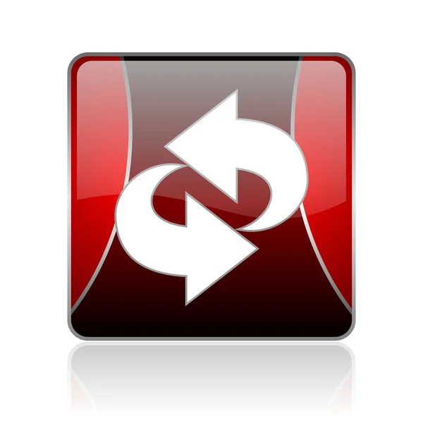 Rotes quadratisches Web-Hochglanz-Symbol drehen — Stockfoto