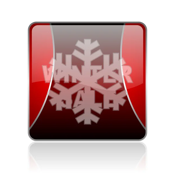 Winter sale red square web glossy icon — Stock Photo, Image