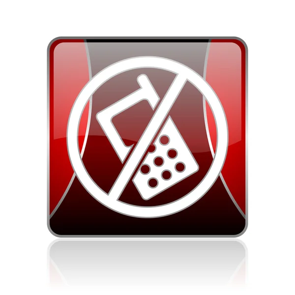 No phones red square web glossy icon — Stock Photo, Image