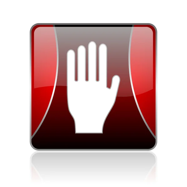 Stop red square web glossy icon — Stock Photo, Image