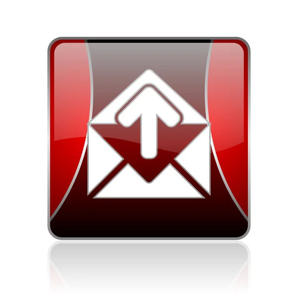 Mail red square web glossy icon — Stock Photo, Image