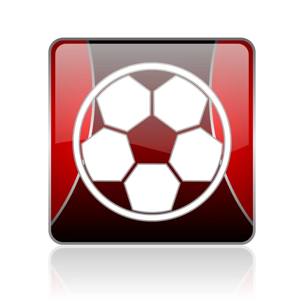 Soccer red square web glossy icon — Stock Photo, Image