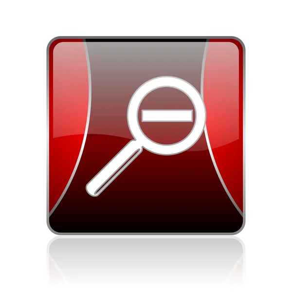 Magnification red square web glossy icon — Stock Photo, Image