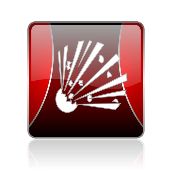 Bombe rote quadratische Web-Hochglanz-Symbol — Stockfoto