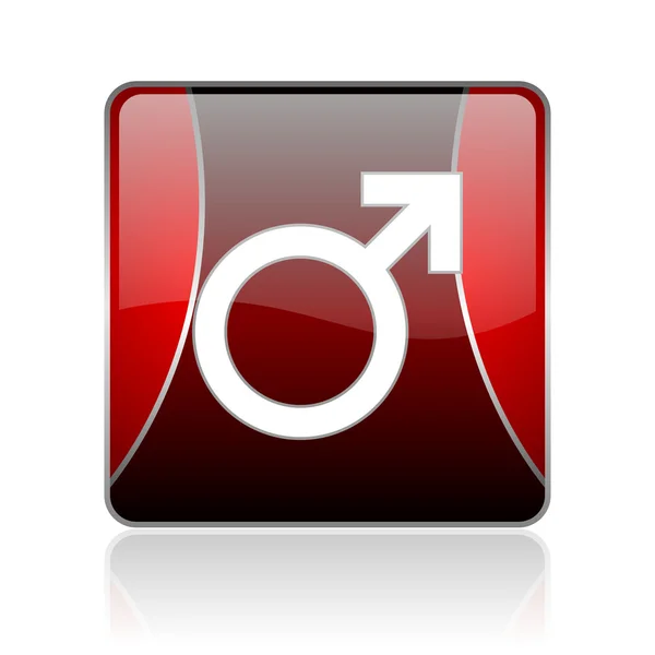 Sexo vermelho quadrado web brilhante ícone — Fotografia de Stock