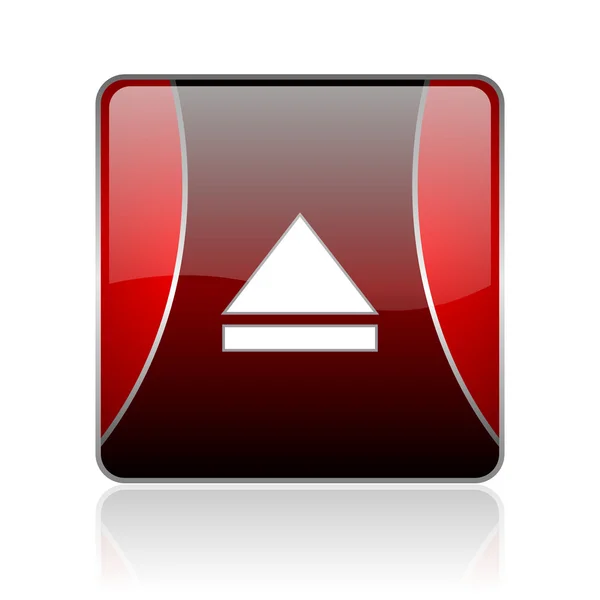 Ejetar vermelho quadrado web ícone brilhante — Fotografia de Stock