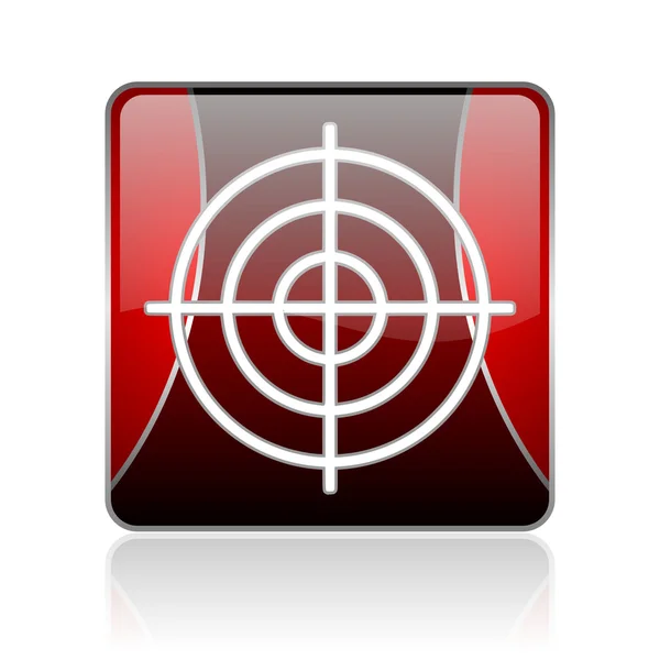Target red square web glossy icon — Stock Photo, Image
