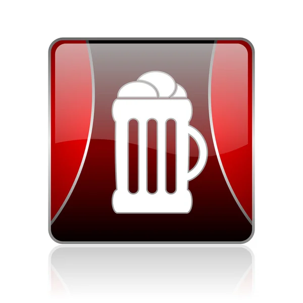 ビール赤の広場 web 光沢のあるアイコン — ストック写真